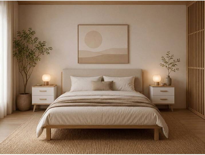 Raumhirsch Furniture Nachttisch Nachtkommode, Beistelltisch, Nachtschrank, Nachtkonsole (Maße: 45 × 47 × 30 cm (inklusive 2 Schubladen, Holzgriffe, Holzfüße), Einfache Montage, modernes Design, stabile Konstruktion