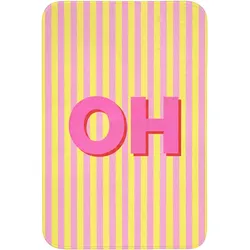 BADEMATTE Text - Streifen - Rosa Rutschfest 60x90 cm