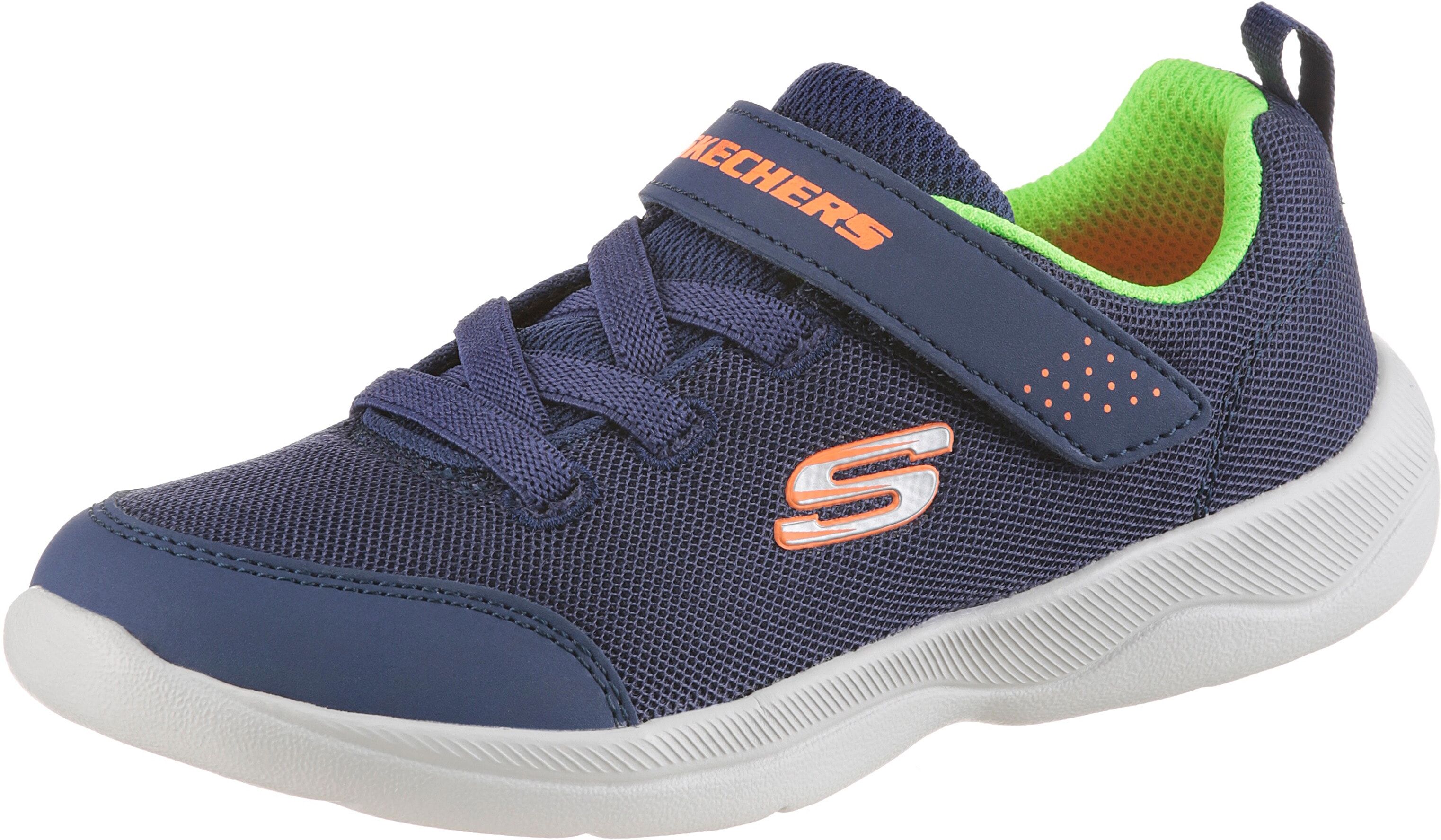 Sneaker SKECHERS "SKECH-STEPZ 2.0", Jungen, Gr. 24, bunt (navy, apfelgrün), Lederimitat, Textil, Schuhe Sneaker, zum Schlupfen, Freizeitschuh,, Grössenschablone zum Download navy, apfelgrün 24