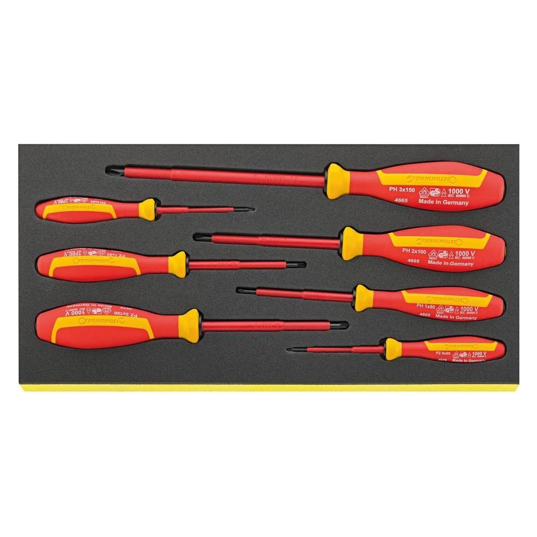 Stahlwille TCS 4665/4670 Schraubendrehersatz DRALL+ 7 teilig in TCS Einlage (96838785)