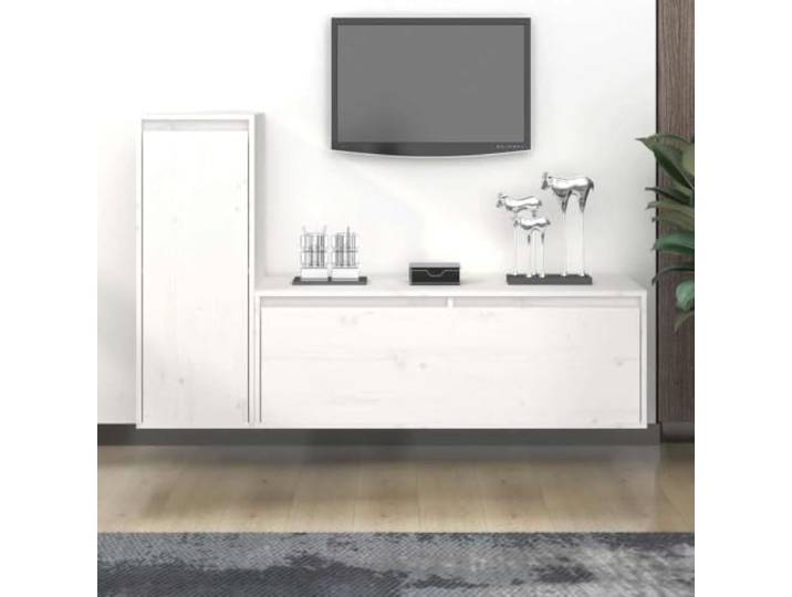 HEFZGDB TV-Schränke 2 STK. Weiß Massivholz Kiefer Hängeschränke Wandschränke für Wohnzimmer, Klassische Designelemente aus Robustem Kiefernholz, Praktische Aufbewahrung für Bücher