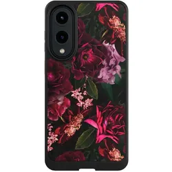 Nivocase Hülle für Samsung Galaxy S25 Edge Handyhülle NIVOcore Case Schwarz Blumen Blüte Rose (Samsung Galaxy S25 Edge), Smartphone Hülle, Schwarz