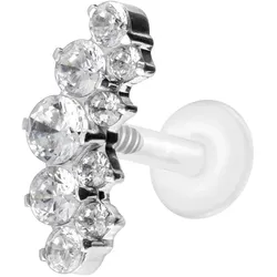 PTFE Labret mit Innengewinde + Titan-Aufsatz KRISTALLBOGEN