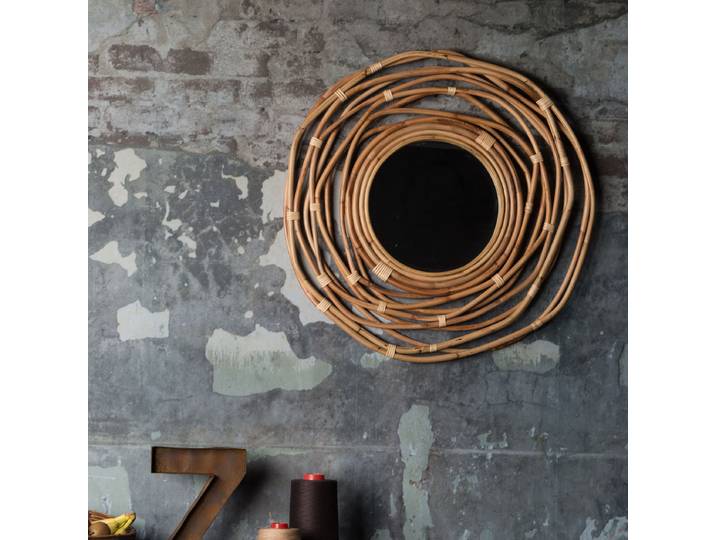 Dutchbone Ronde Spiegel Kubu 75cm - Naturel
