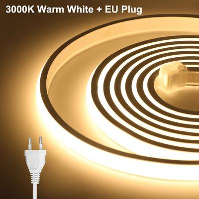 The Handy Homestead COB LED Neon Strip Light: Waterproof 220V EU UK Plug, 288LEDs m RA90 Flexible Tape For Outdoor Garden, Kitchen, Bedroom 10m 3000K With EU Plug