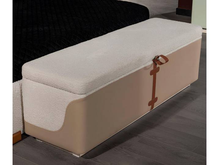 JVmoebel Sitzbank Beige Sitzbank von JVMoebel mit Textilbezug und Stauraum (1-St), Made in Europa