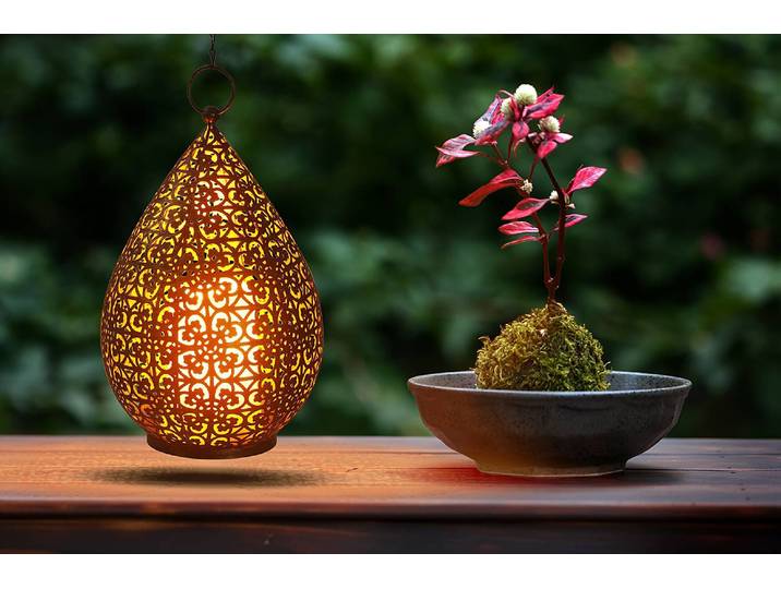 Lampe solaire LED Binz 18 x 28 x 18cm Doré