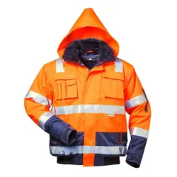 Warnschutz-Pilotenjacke "OLIVER" Orange/Marine - XL - Orange
