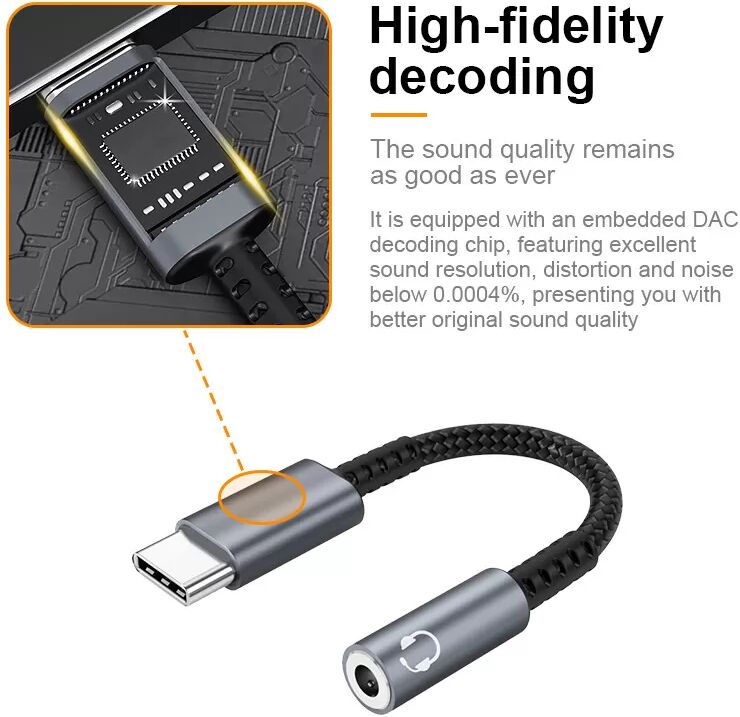 INF USB-C zu 3,5 mm Adapter für Kopfhörer