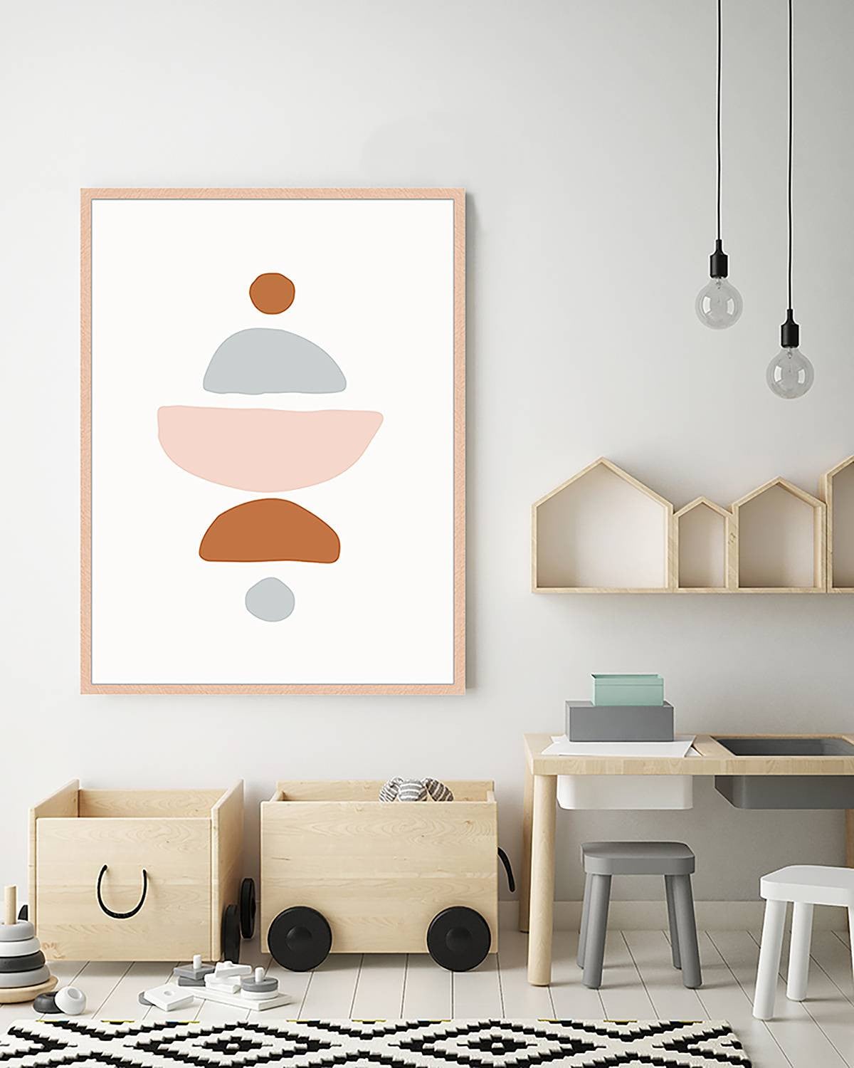 home24 Abstract Shapes Wanddecoratie Multicolour B: 63 cm, H: 83 cm