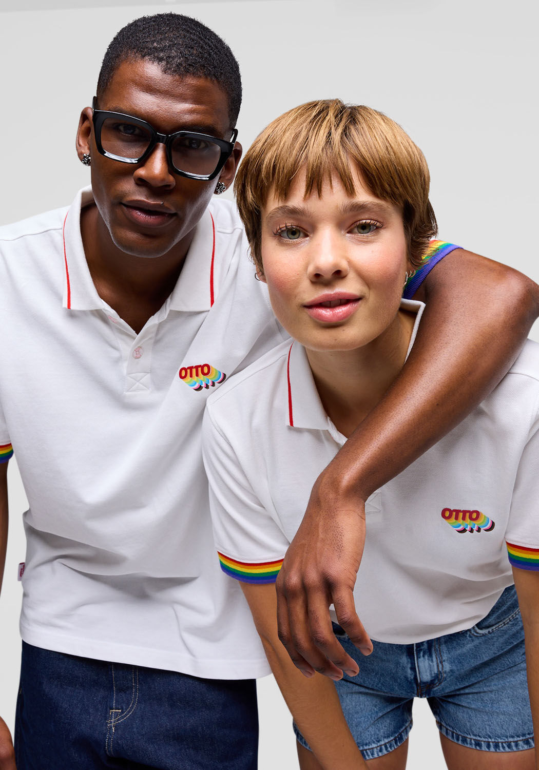 Poloshirt CAPELLI NEW YORK "Otto-Diversity Shirt", Herren, Gr. XS, bunt (weiß, multi), Web, Obermaterial: 100% Baumwolle, unifarben mit Farbeinsatz, normal hüftbedeckend, ohne Ausschnitt, abgestepptes Bündchen kontrastfarben, Shirts Poloshirt, modisches U
