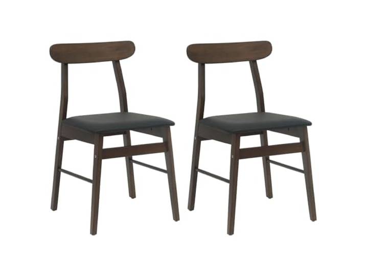 KLGBNCVE Esszimmerstuhl 2 STK Massives Gummiholz 43 x 44,5 x 77 cm Vintage-Design, lackierte Oberfläche, Kautschukholz, pflegeleicht, robuster Rahmen, vielseitig einsetzbar
