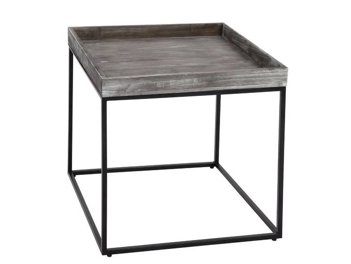 Jamb Beistelltisch quadratisch Grau, Holz, Quadratisch, 60x60x60 cm, Wohnzimmer, Wohnzimmertische, Beistelltisch