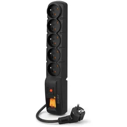 Acar, Steckdosenleiste, SURGE AND INTERFERENCE FILTER F5 PRO black (5x, CEE 7/4, 3 m)