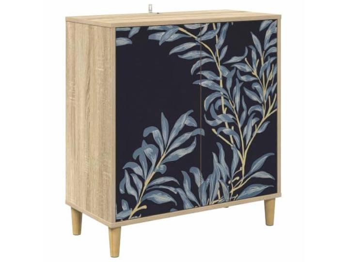 Fisinber Sideboard DOKKUM Kommode Sonoma 69 x 33 x 75 cm Elegantes Aufbewahrungsmöbel mit 2 Türen für Wohnzimmer & Esszimmer. Erhöhte Füße schützen vor Feuchtigkeit.