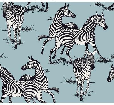 Harry & Grace Playful Zebras Peel and Stick Wallpaper