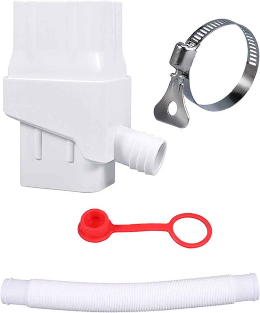 INF Fallrohr-Umlenker zur Regenwassernutzung – ABS Weiß, verstellbarer Schlauch, passend für Standard 2inchx3inch Fallrohre