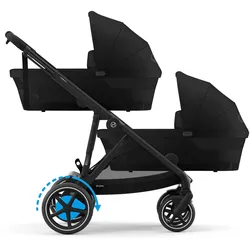 Cybex GOLD Zwillings- und Geschwisterwagen eGazelle S, schwarz