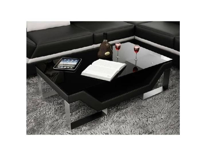 Table basse design - MOBILIER PRIVE - PERLE - Noir - Contemporain - Rectangulaire