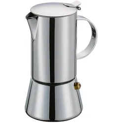 Cilio 342048 Manuelle Kaffeemaschine Mokka-Kanne, Espressokocher, Silber