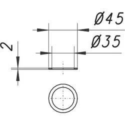 Dallmer Flachdichtung , Gummi, 1 1/2" 090096