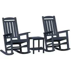 vidaXL Schaukelstuhl für den Garten 3 pcs Marineblau 38 x 38 x 46cm