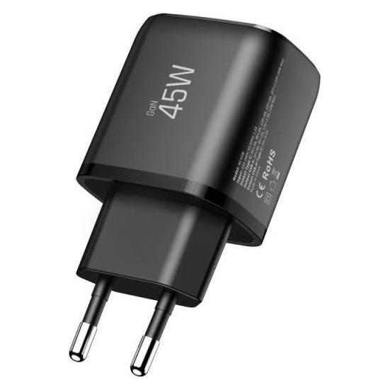 Tech-Protect NCA45W-GAN 2-PORT NETZLADEGERÄT PD 45W / QC3.0 SCHWARZ (45 W, 2 Ports) (5906302335992)