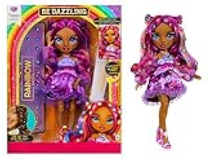 RAINBOW HIGH Be Dazzling - Noemie Violette - Poupée Mannequin Violette de 28 cm avec Outil d'Éblouissement, Pierres Précieuses Scintillantes et Accessoires de Stylisme