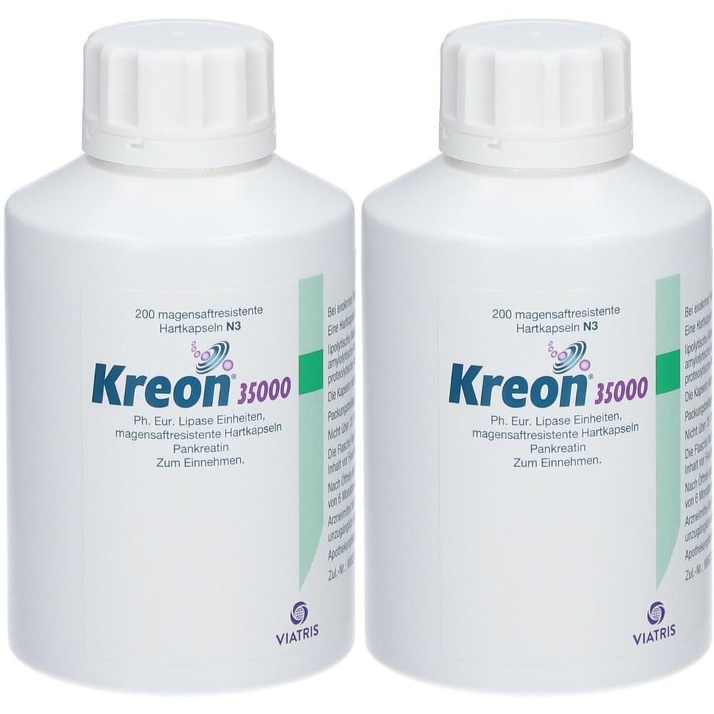 Kreon 35000 PH EUR LIP EI x2 2x200 St Magensaftresistente Hartkapseln