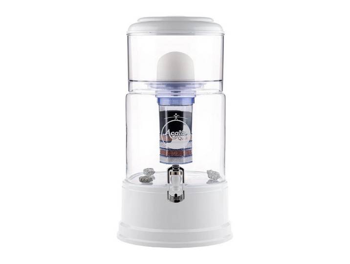 AcalaQuell Wasserfilter Standfilter Grande - mit handgefertigtem Glasbehälter (10 Liter), ideal für 3-6 Personen