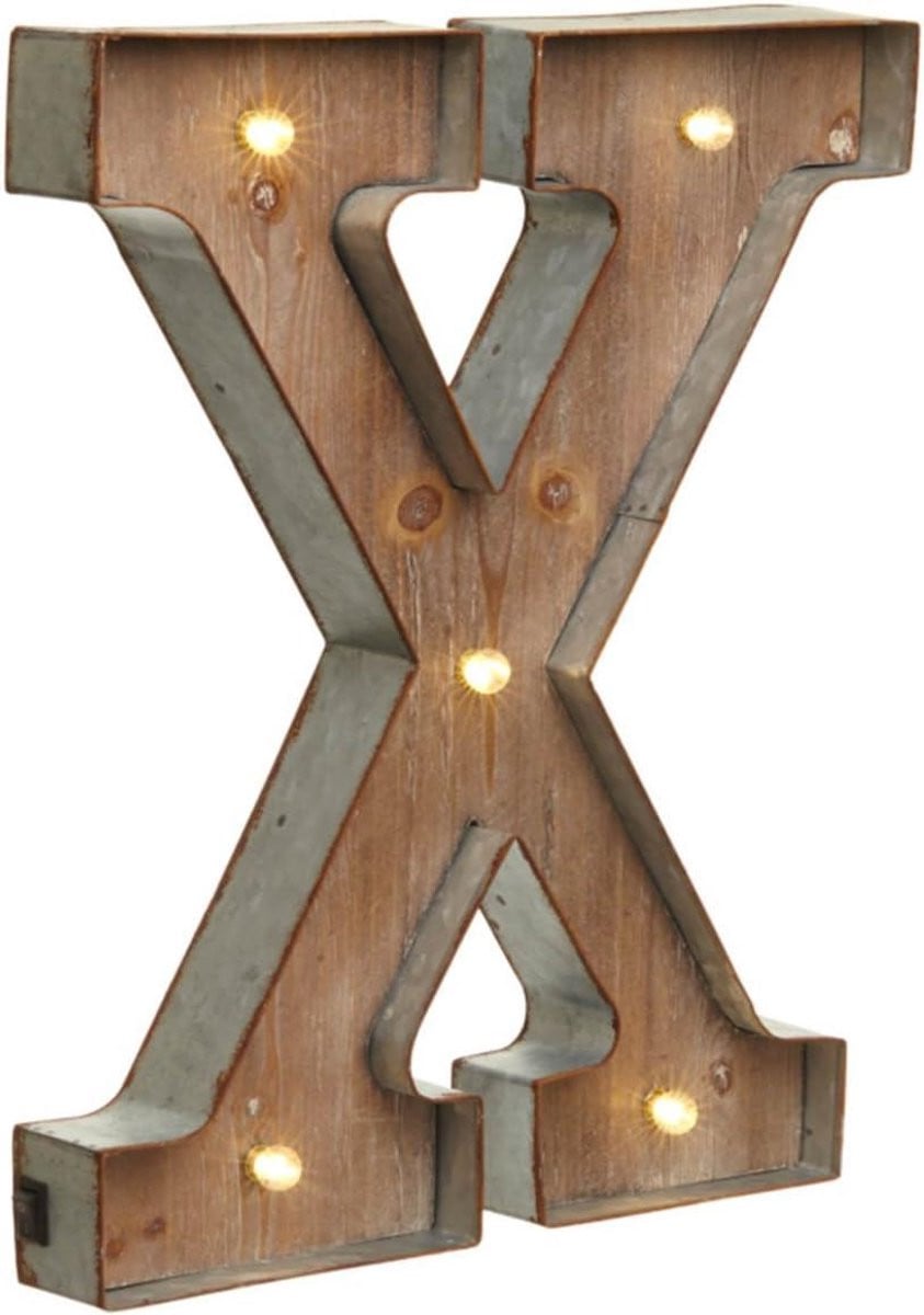 Lichtgevende Letter Wanddecoratie met LED-verlichting in Wit - Vintage Stijl - 345 cm