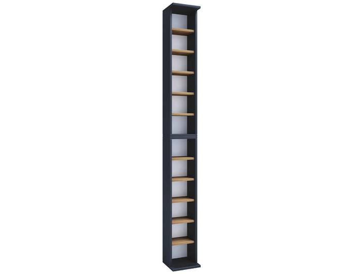 Mid.you Cd-Regal, Anthrazit, Honigeiche, Holzwerkstoff, 10 Fächer, 21x180x20 cm, Wohnzimmer, TV Möbel, CD-Regale