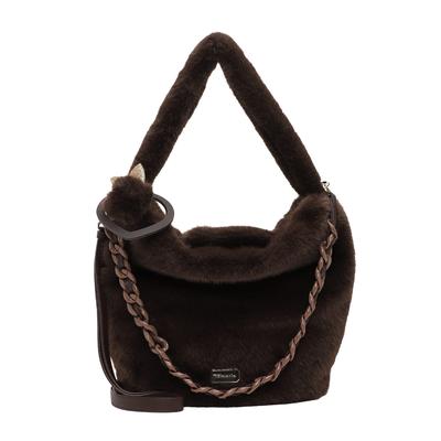 Beuteltasche TAMARIS "Beutel TAS Marijana", Damen, Gr. B/H/T: 41cm x 30cm x 20cm, braun (braun 200), Polyester, Taschen Beuteltasche