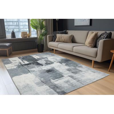 Teppich OBSESSION "Posh 300", grau, B:200cm H:12mm L:290cm, Polyester, Teppiche, Teppich, modernes Design, bedruckte Qualität, Wohnzimmer