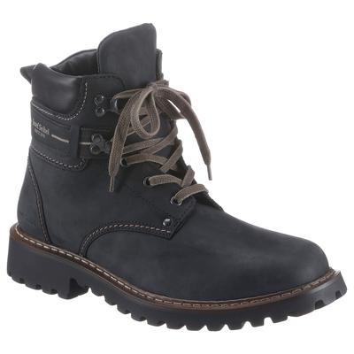 Winterboots JOSEF SEIBEL "ADELBODEN", Herren, Gr. 42, Lammfell, schwarz, Nubukleder, Schuhe Winterboots, mit gepolstertem Schaftrand