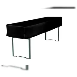 TexDeko Biertischhusse Tischdecke 3/8 Länge für Bierzelttisch Premium blickdicht waschbar 220x70x30cm (Schwarz)