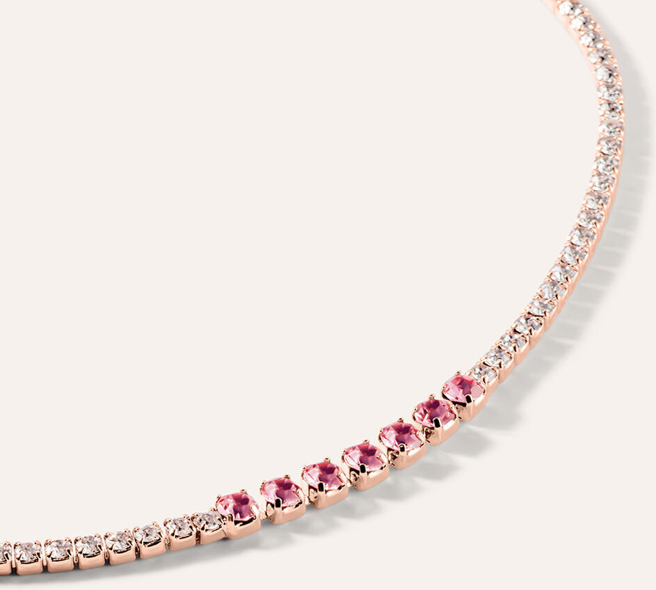Stroili Bracciale Tennis Romantic Shine Metallo Rosa Cristallo Collezione: Romantic Shine Rosa