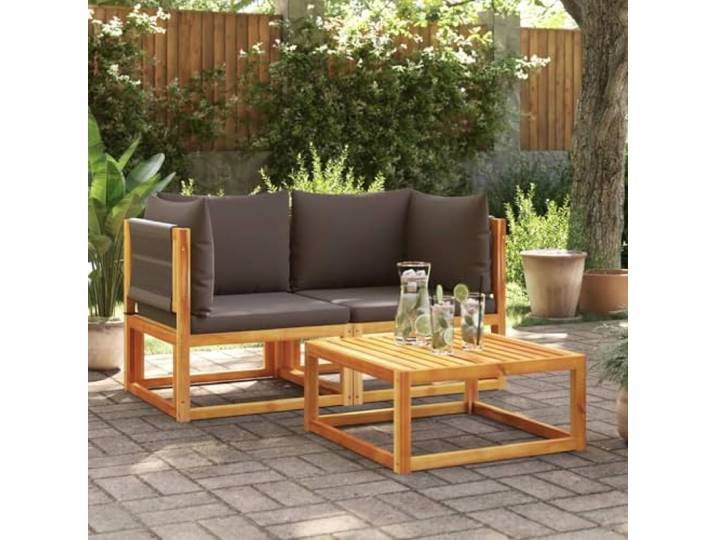 HEFZGDB Gartensofas-Ecke mit 2 STK. Kissen aus Akazienholz & Seilgeflecht Sofagarnitur Rattanoptik Polsterkissen