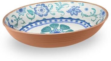 "Abode Homewares Rio Turquoise Melamine Floral Oval Serving Bowl - Multicolor - 13.1"""