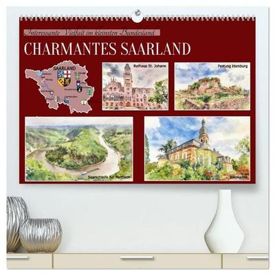 Charmantes Saarland (hochwertiger Premium Wandkalender 2027 DIN A2 quer), Kunstdruck in Hochglanz