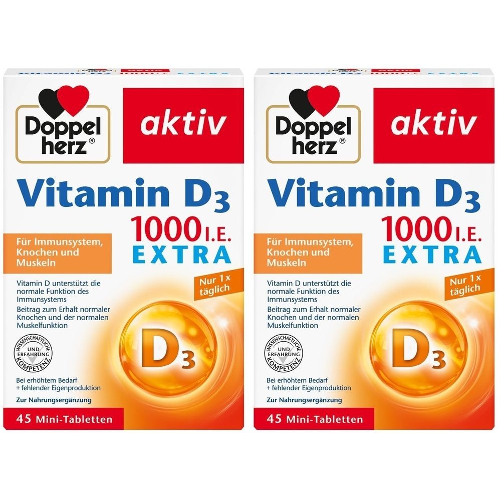 Doppelherz Vitamin D3 1000 I.e. Extra Tabletten 2x 2x45 St