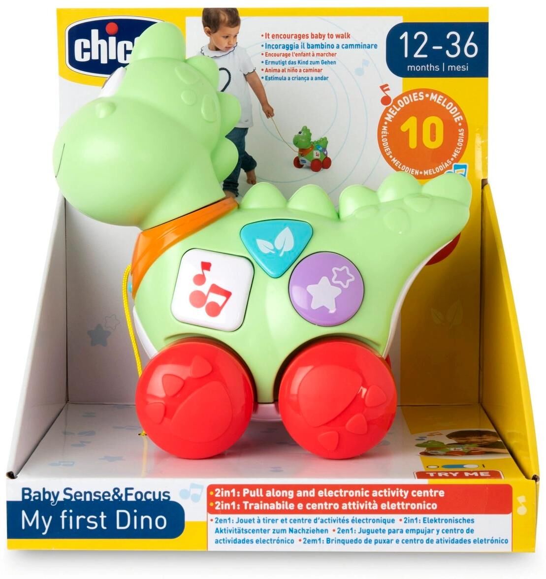 Nachziehspielzeug CHICCO "Mein erstes Dino", Baby, bunt (mehrfarbig), Kunststoff, Nachziehspielzeug Nachziehspielzeug mehrfarbig Einheitsgröße