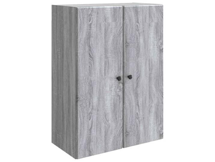 GFEROMRF Wandschrank Grau Sonoma 66 x 34,5 x 90 cm Holzwerkstoff mit Tür Montage an der Wand, 90-Grad-Tür, Metallknöpfe, robuste Regalbretter, pflegeleichte Oberfläche