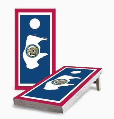 Skip's Garage Wyoming State Flag Regulation 2x4 Cornhole Game Set