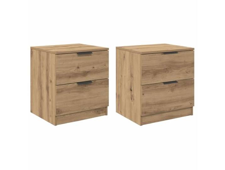 LKJephalotrop Nachttisch 2er Set Artisan-Eiche Holzwerkstoff 45x39x50 cm Kompakter Beistelltisch im Schlafzimmer mit 2 Schubladen aus robustem Holzwerkstoff für geordnete Nacht-Accessoires.