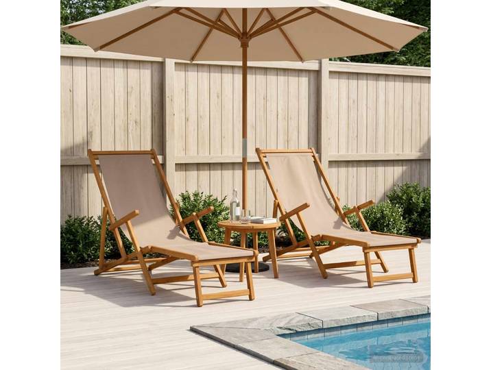 vidaXL Klappbare Sonnenliege 2 Stk. 3 Position Taupe