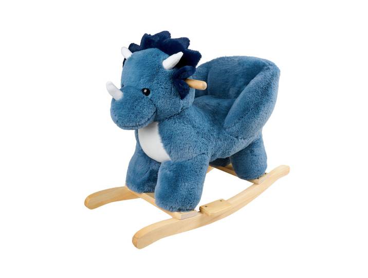 Patinio Schaukeltier Didi, Blau, Weiß, Ecru, Holz, Metall, Pappel, vollmassiv, 33x55x68 cm, unisex, AZO-frei, EN 71, Haltegriffe, Spielzeug, Holzspielzeug