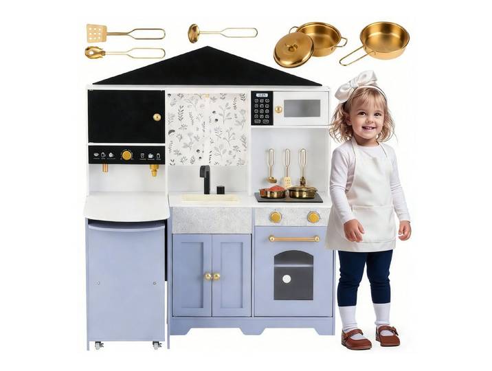 Fine Life Pro Kleinküche Kinderküche 60×90×105 cm, 1 Küche, Weiß/Lila, Kinderzimmer