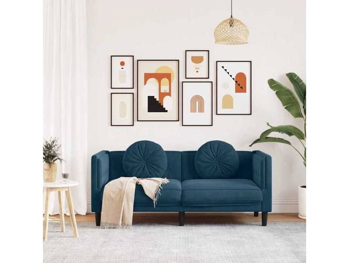 velours Canapé avec coussins 2 Adultes/enfants - SHIELDPRO® - CANAPÉ FIXE 2 places - bleu 629535