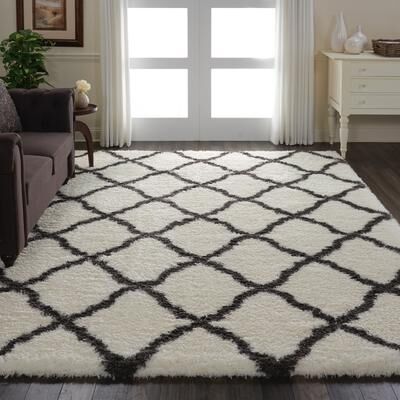 Nourison Ultra Plush Shag Geometric Area Rug